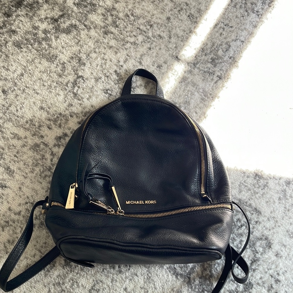 Michael Kors Black Leather Backpack